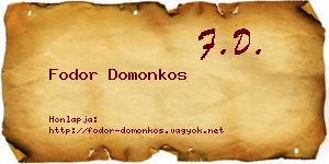Fodor Domonkos névjegykártya